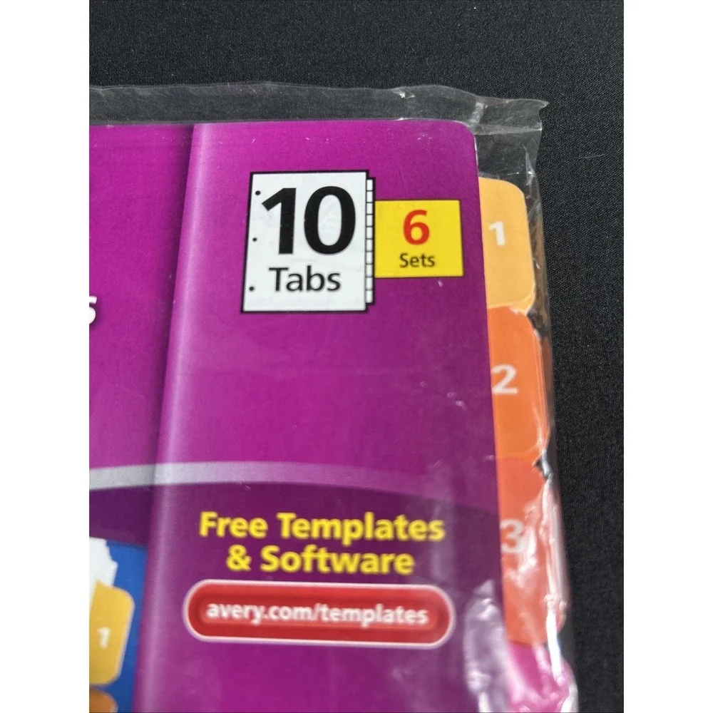 Avery Classic Customizable Table Of Contents‎ Dividers, 10 Tab - 6 Sets - New